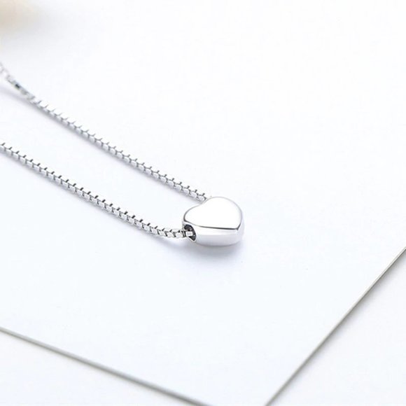 *NEW 925 Sterling Silver Simple Heart Necklace - Picture 9 of 10